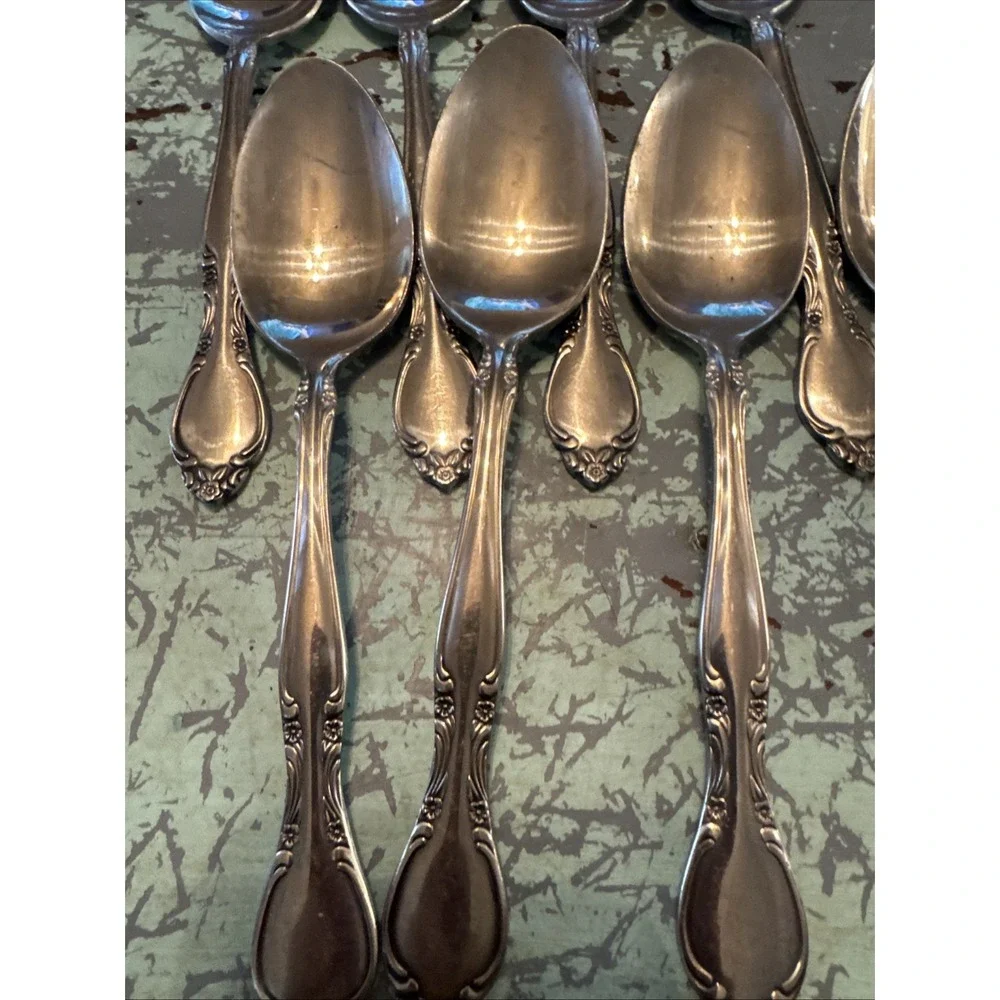 Imperial‎ Stainless Silver Flatware Korea Set of 8 Soup Spoons